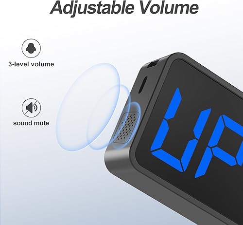 Miniatura 7 de ANJANK Pequeño reloj portátil con temporizador de gimnasio, cuenta atrásarriba, cronómetro, temporizador de intervalos de entrenamiento con batería