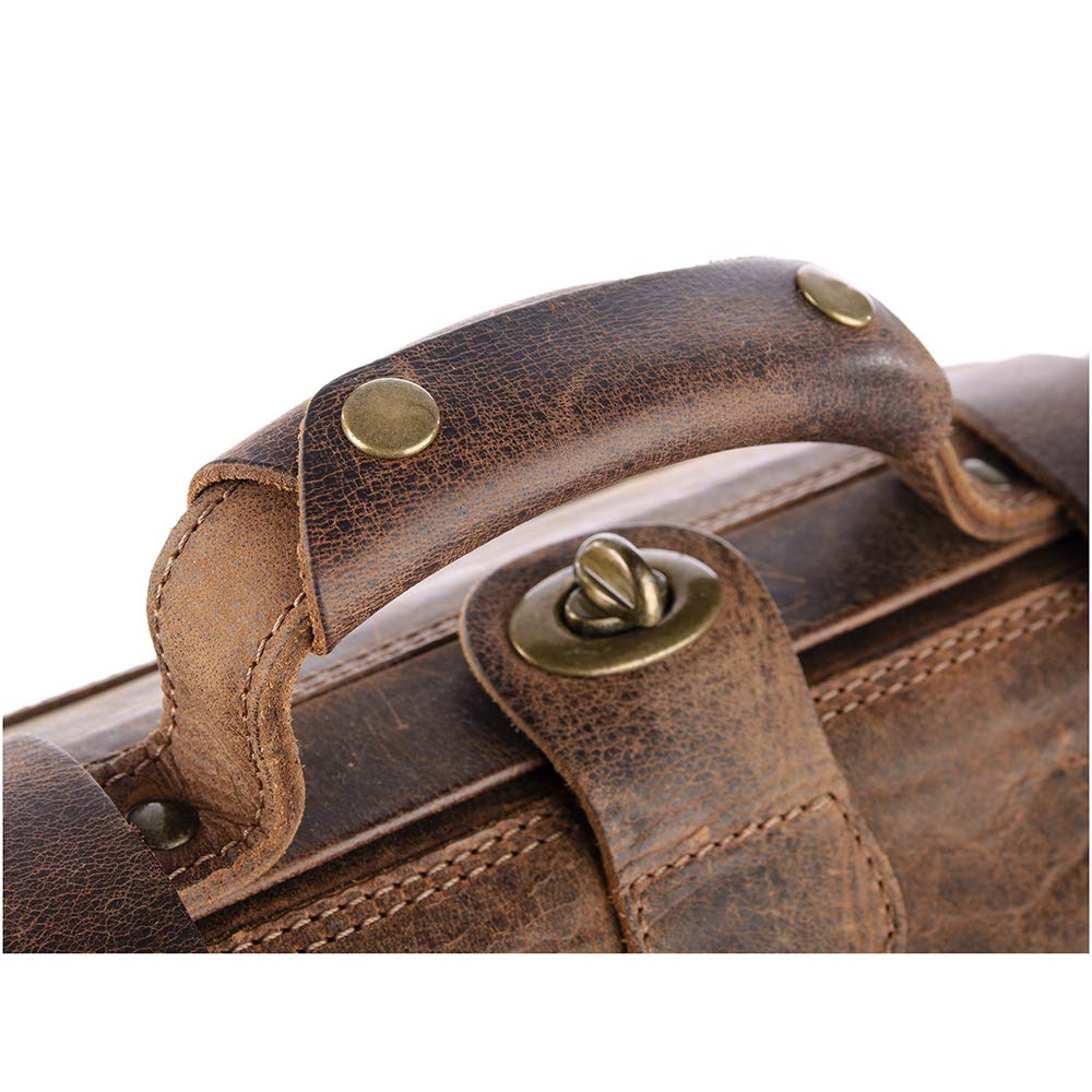 Greenland Nature Arztkoffer Doktorkoffer Arzttasche Doktortasche Hebammentasche Doc Case Koffer Natur/beige oder braun aus feinstem Leder - Geschenkset
