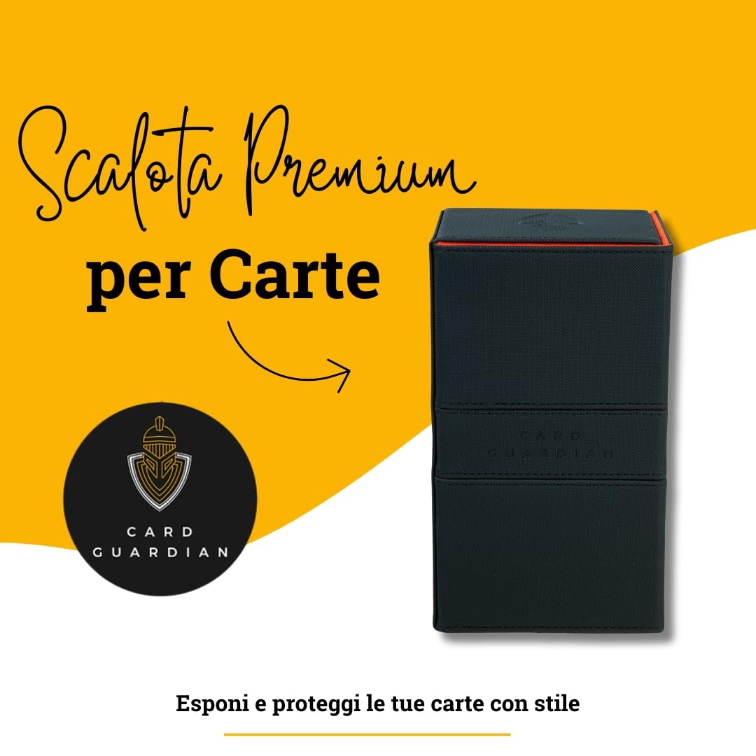 Card Guardian – Premio Double Deck Box capacita 200 Carte Collezionabili e Figurine - Grande - Deck Box Senza PVC (Nero)