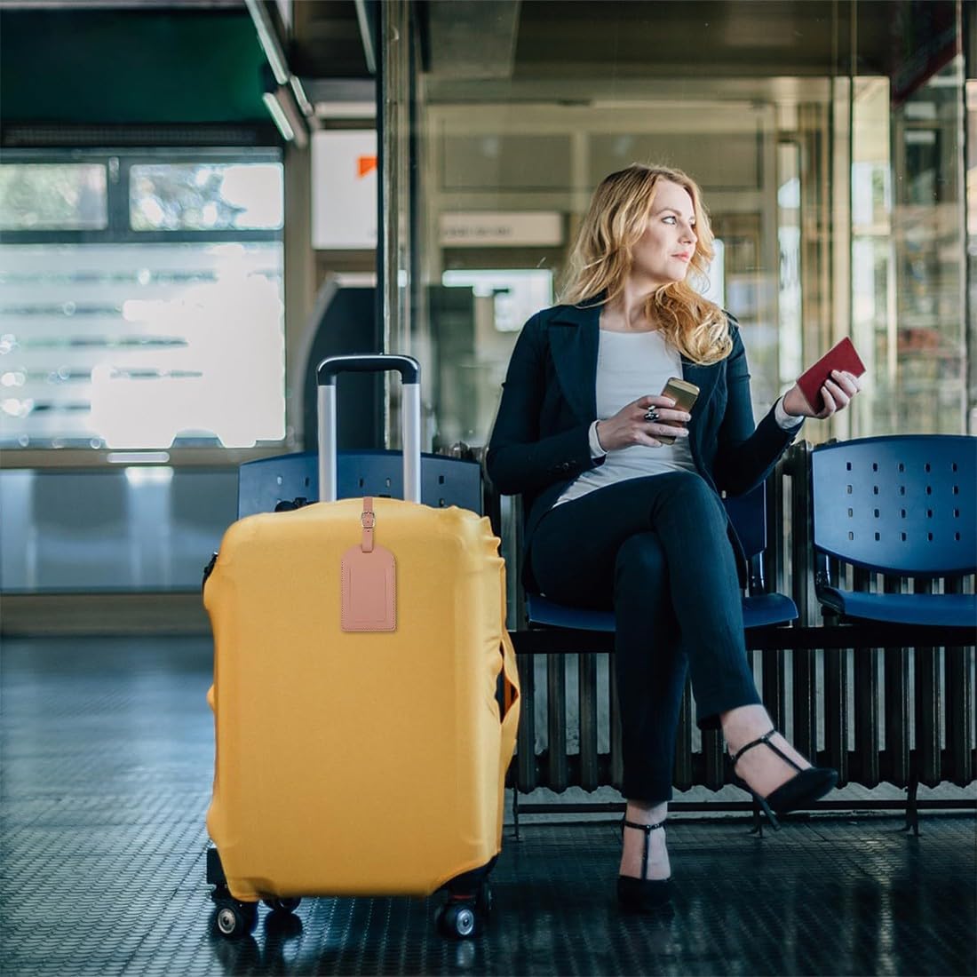 Etiquette Bagage Avion 4pcs Étiquettes De Bagage En Cuir Avec Sangle Réglable étiquettes Valise Avion