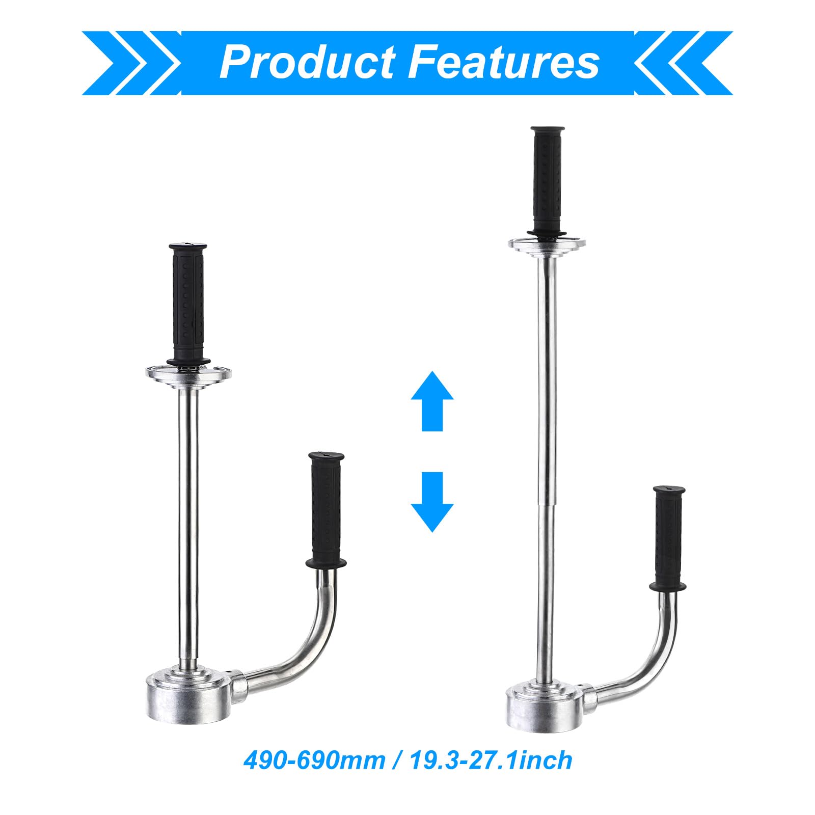 PATIKIL Rétractable Emballage Poignée, Extensible Emballage Distributeur Extensible Film Distributeur Réglable Hauteur Emballage pour 30-50cm/17,7-19,7pouce Extensible Emballage, Argenté