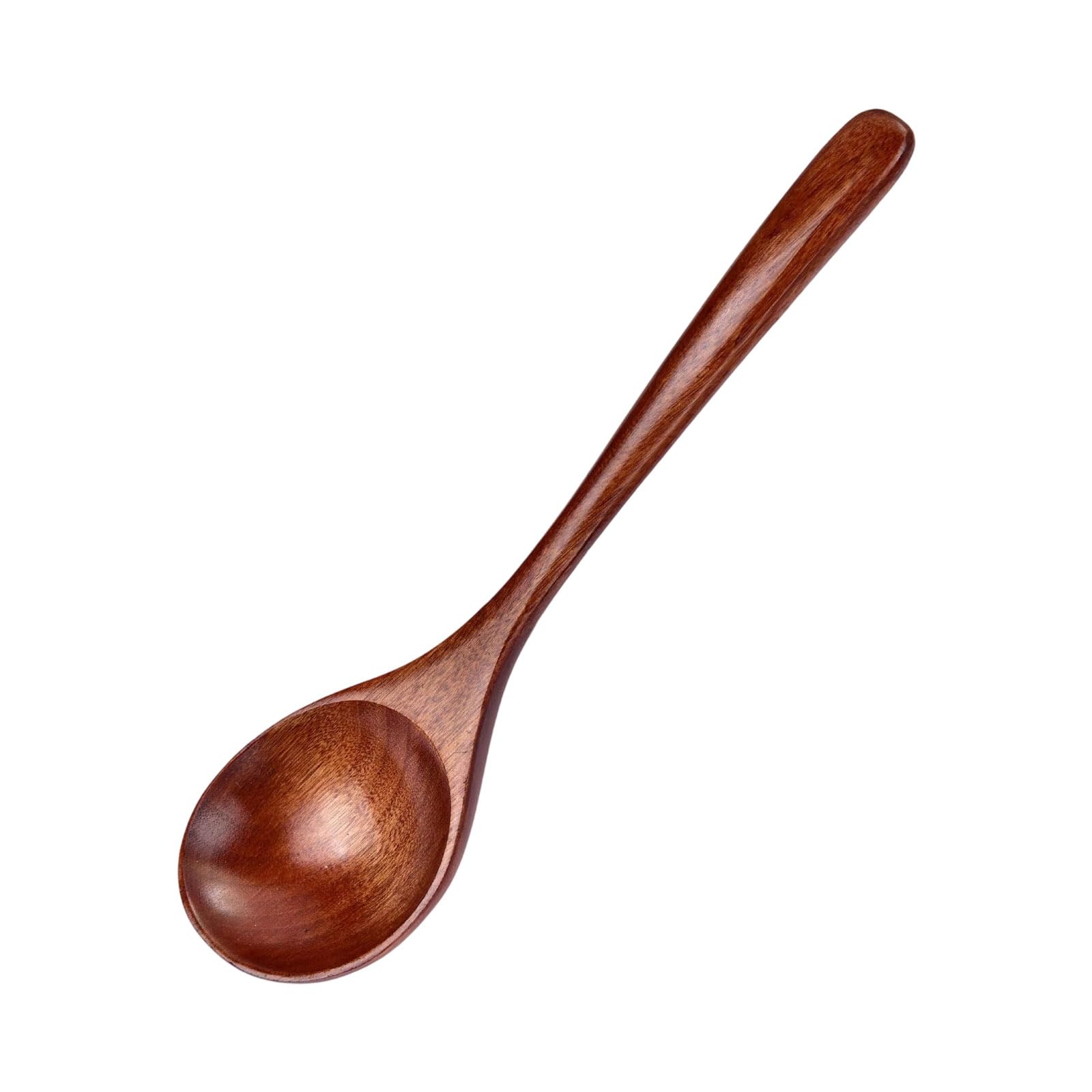 Tsophreniq Wooden Soup Spoon Long Handle Kitchenwares Japanese Styles Utensil for Soup Serving Outdoor Dining Tool Japanese Wooden Ladle with Long Handle