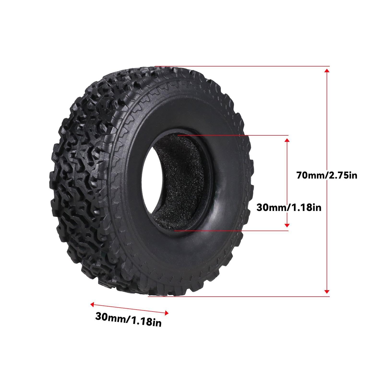 4 Pneus RC 62mm Hex 12mm - Universel 1/16 1/12 1/14 - Pièces De Rechange Voiture - Camion Monster - Upgrades 144001 124018