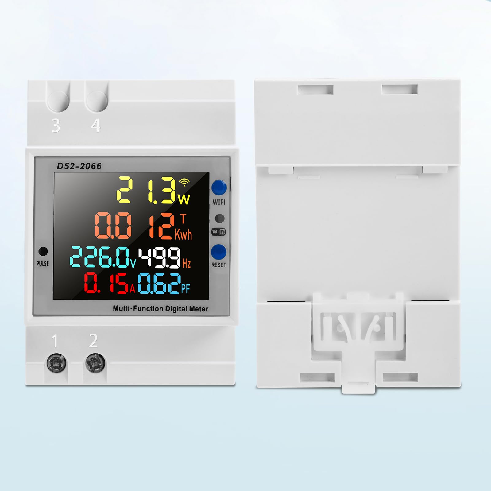 Diymore Contatore Elettrico Monofase 100A, AC40-300V Misuratore di Energia WiFi su Guida DIN con Telecomando Tuya APP
