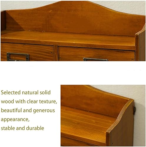 Miniatura 6 de Estilo pastoral de madera maciza, hermosos, cajones, caja de almacenamiento de escritorio, almacenamiento de 4 cajones, armario de almacenamiento de