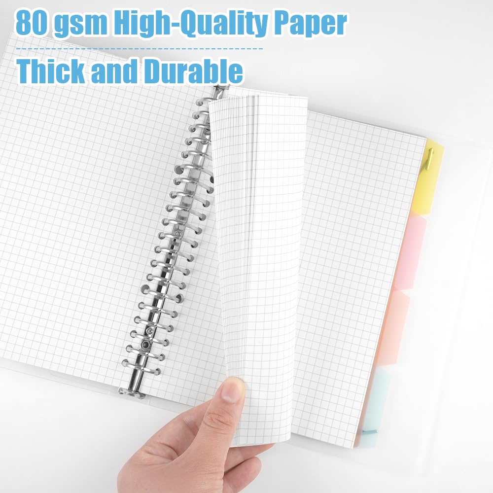 RETTACY Notitieblok, A5, geruit, spiraalblok, 100 g/m², met 300 pagina's/150 vellen om te tekenen, kunststof pvc-hardcover, voor dagboek, college, conferentie, reizen, 14,5 x 21 cm, turquoise