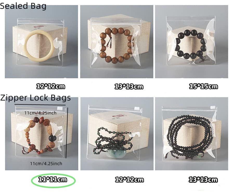 50 Self Seal PVC Zipper Lock Bags For Jewelry - 4.25x4.25 Inch Clear Anti-Tarnish Storage Bags For Earrings, Rings - View #8