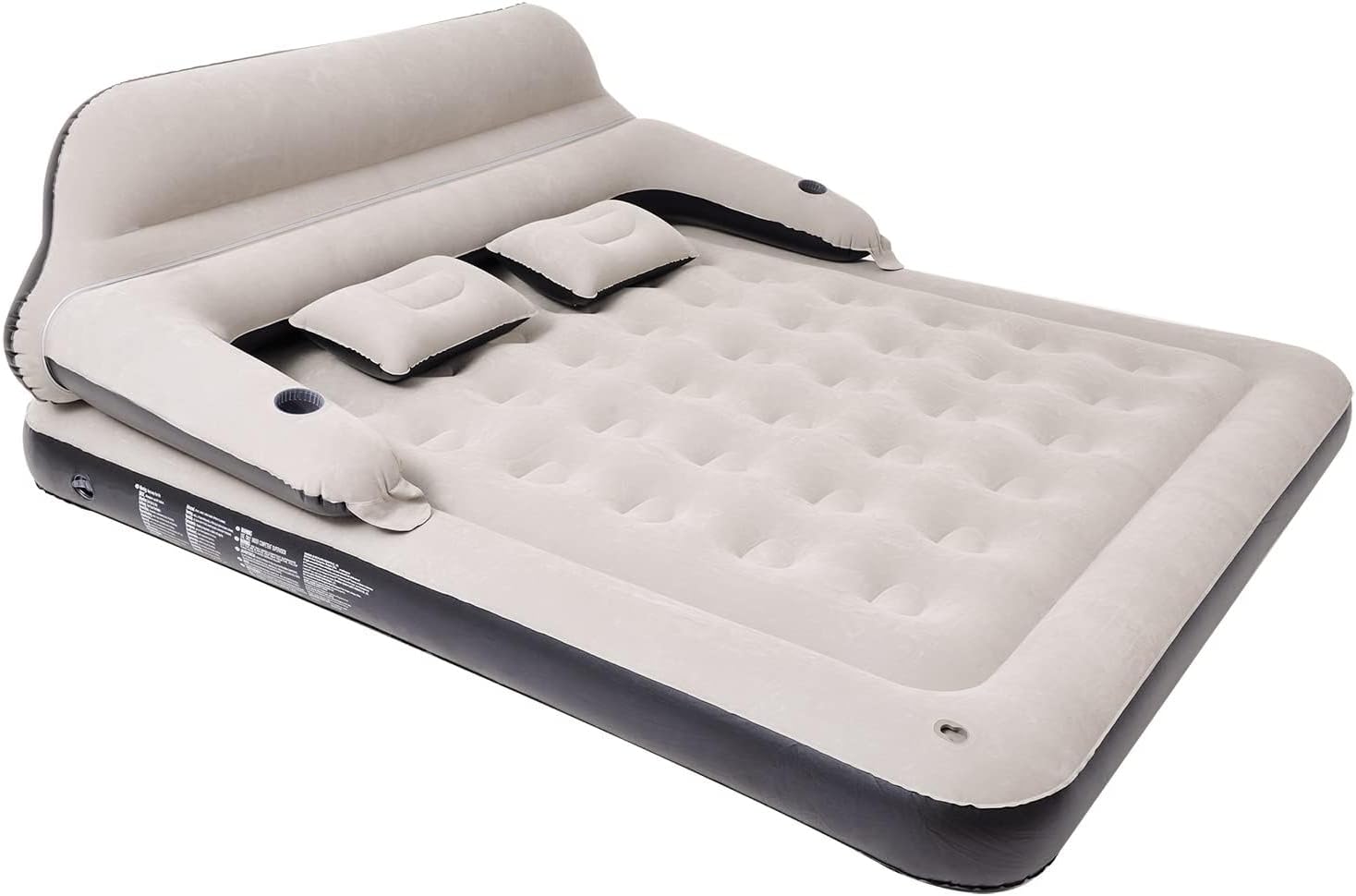 OutravelerKing Size Air Mattress Inflatable Bed with Headboard and Pillows,Blow Up Sofabed