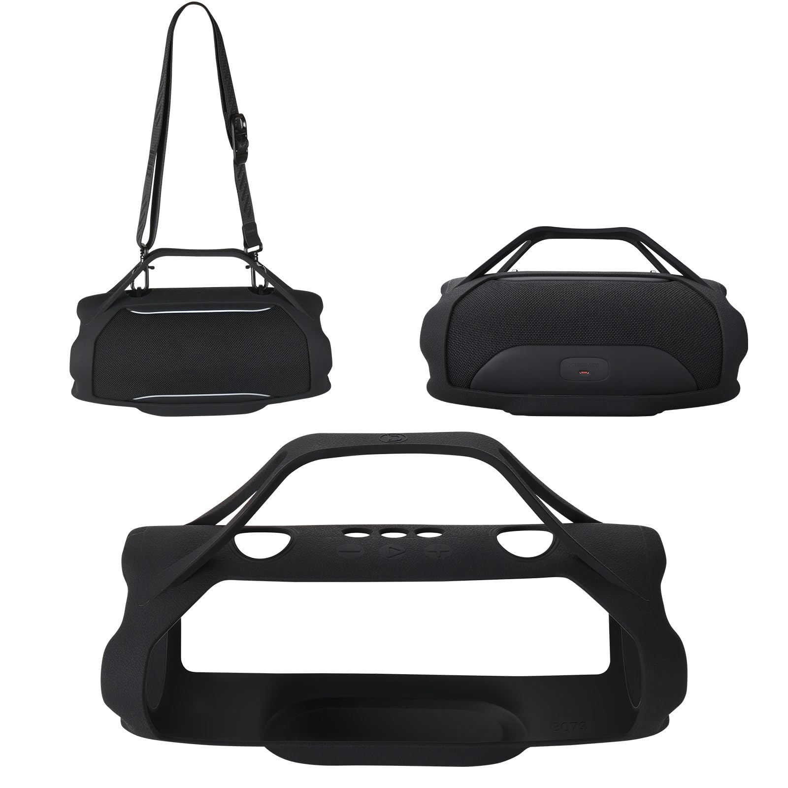 Etui Silikonowe do JBL Xtreme 5 przenośny głośnik Bluetooth, Podróżna Osłona Miękka Ochronna Pokrowiec Futerał z Uchwyt Pasek do przenoszenia do JBL Xtreme 5 (Czarny)