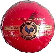 Edam Cheese Ball Gallo Azul 3.3 lbs – Authentic Dutch-Style Aged Cheese, Wax-Sealed for Long Shelf Life, Rich Flavor – No Refrigeration Needed Until Opened
