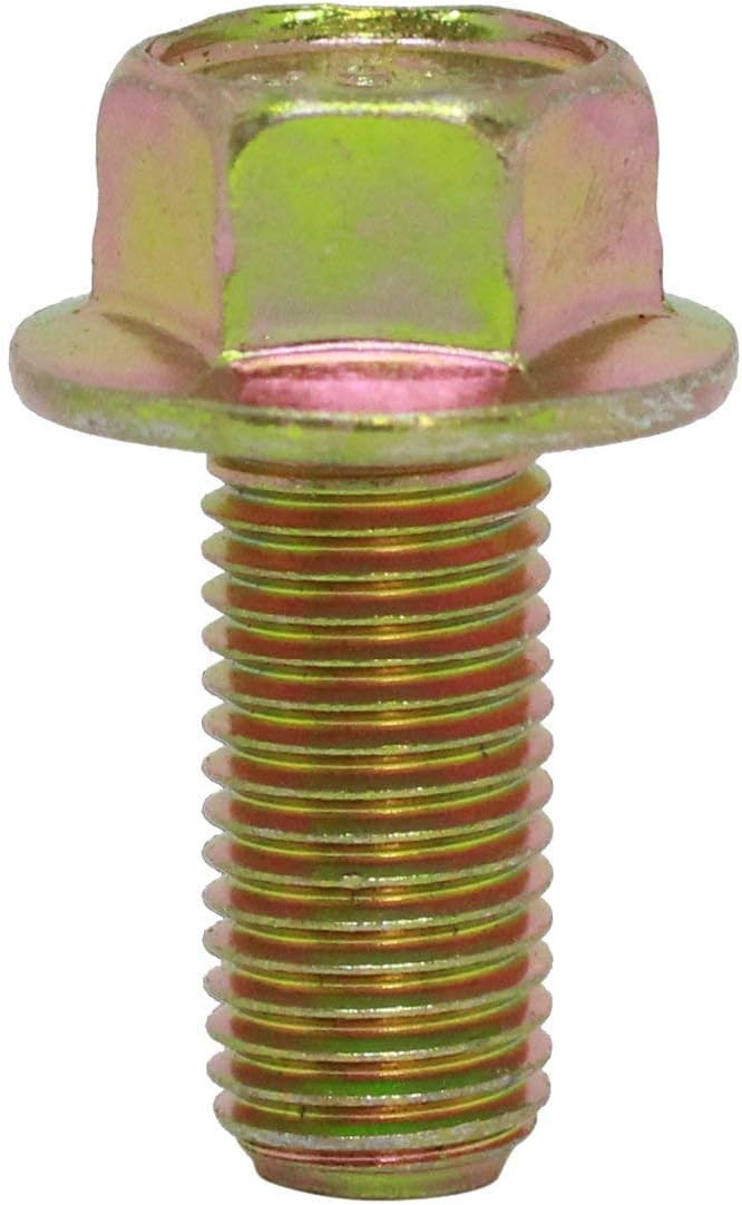 (50pcs) BelMetric M10X1.25X30 JIS Hex Head Flange Bolt 14mm Wrench, Class 10.9 Yellow Plated Zinc for Automobile, Motorcycle, and Mechanical Applications BF10X1.25X30