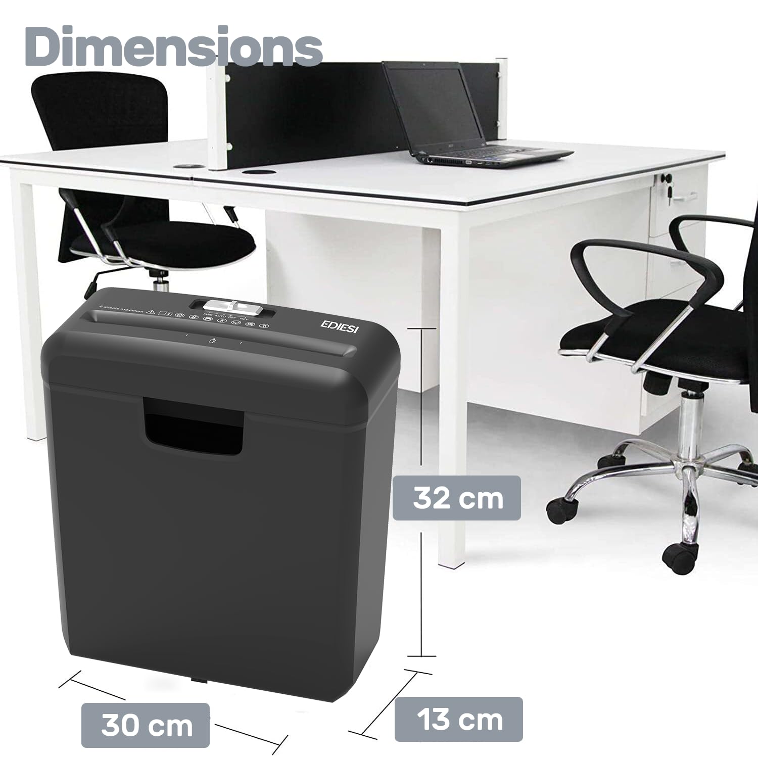 Destructeur de Documents 6 Feuilles pour Cartes de Crédit CD DVD Portable 10 Litres