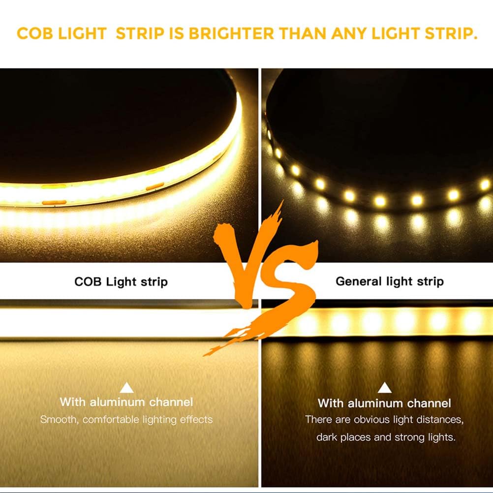 AoLa Taśma LED COB z czujnikiem ruchu, 5V 320 diod LED/m z wtyczką USB zasilacz samoprzylepna możliwość cięcia oświetlenie wewnętrzne aktywowane ruchem do szaf schodów korytarza,Warm light,4M