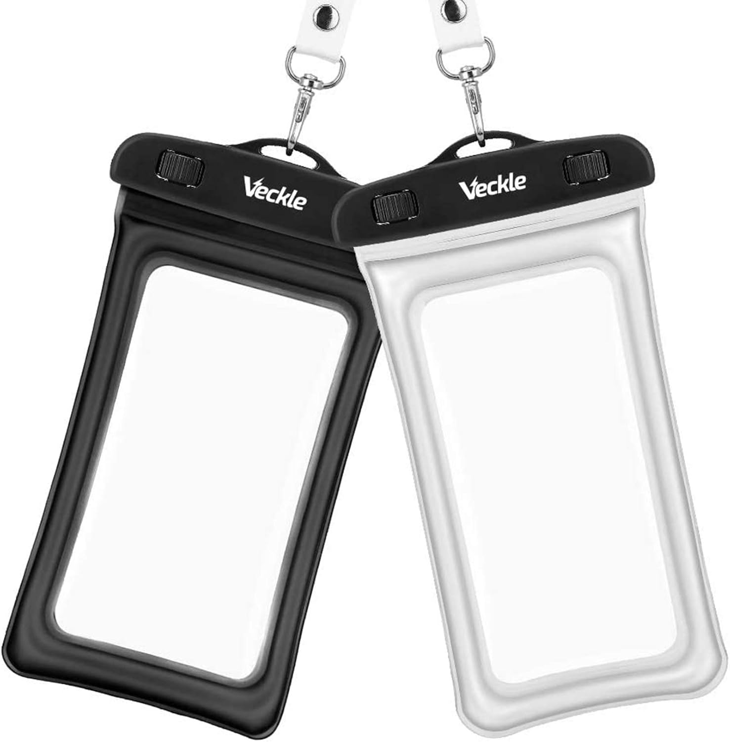 Veckle Waterproof Phone Pouch, 2 Pack Clear TPU Universal Water Proof Cell Phone