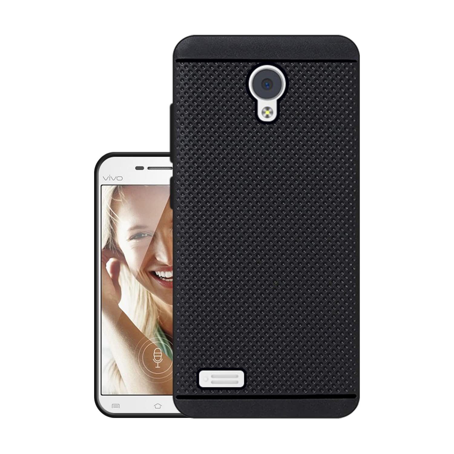HELLO ZONE Exclusive Dotted Matte Finish Soft Rubberised Back Case Cover for Vivo Y21 - Black (B079S3N4LK) Amazon Price History, Amazon Price Tracker