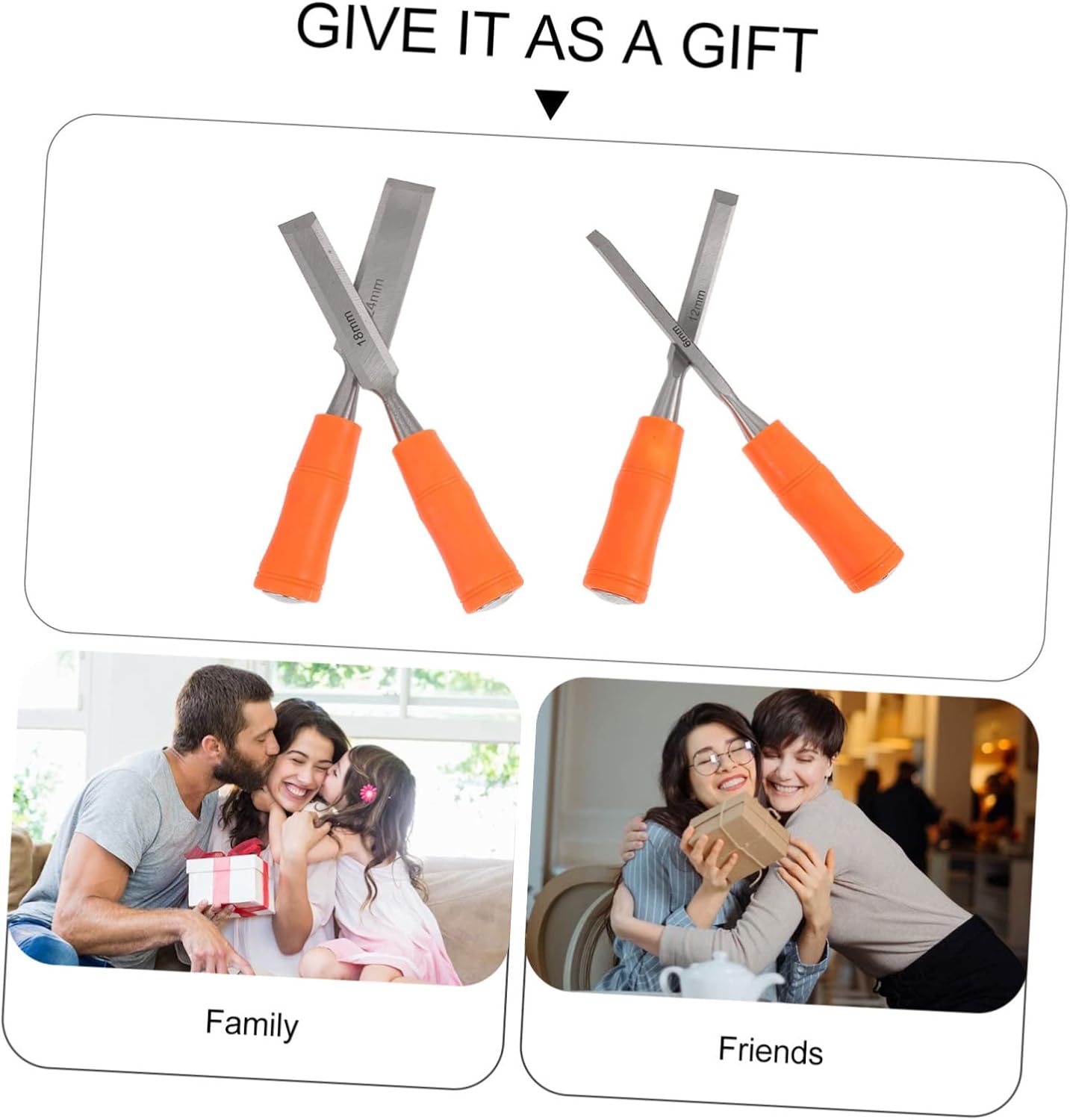Hemobllo 4Pcs Professional Woodworking Chisel High Craft Carving Tools with Handles for DIY Projects and Precision Woodworking
