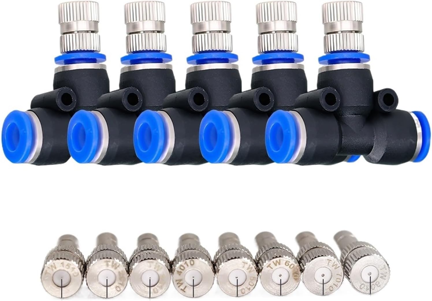 6mm Low-Pressure Misting Nozzles Quick Connecter Cooling System Slip Lock Garden Irrigation Fine Atomization(0.15mm x5pcs)