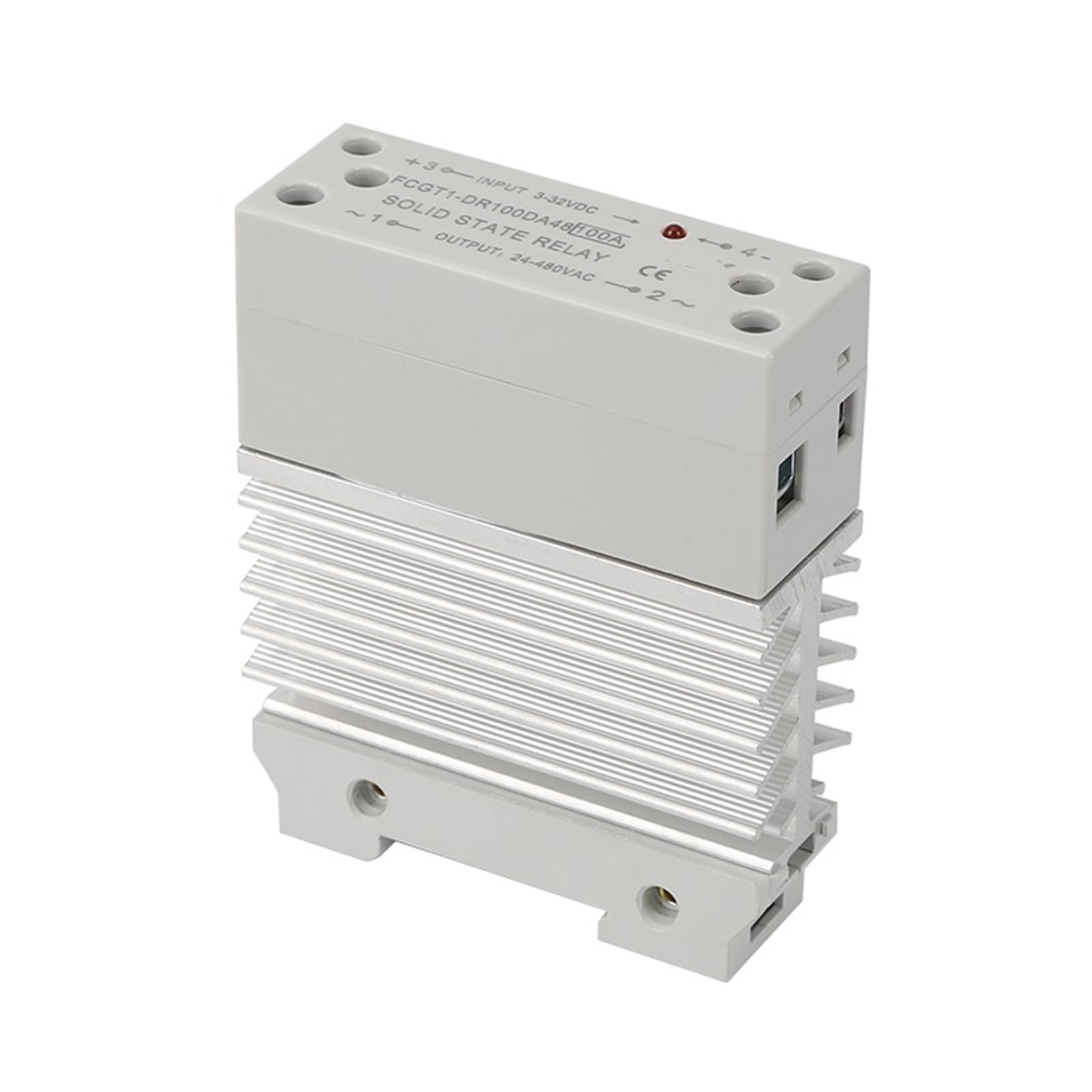 Relè a stato solido SSR sottile monofase da 10 A, 25 A, 40 A, 60 A, 80 A, 100 A con dissipatore di calore, relè industriale, montaggio su guida DIN, 1 pezzo(AC control AC,60A)
