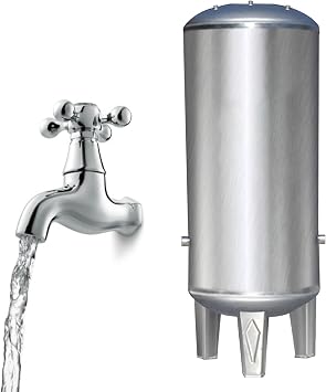Stainless Steel Well Pressure Tank 15 25 40 50 65 80 Gal, Vertical Water Storage Containers for Home Water Worker/Water Heater, Pressurized Tanks - with Mounting Kit60L/15.9Gal