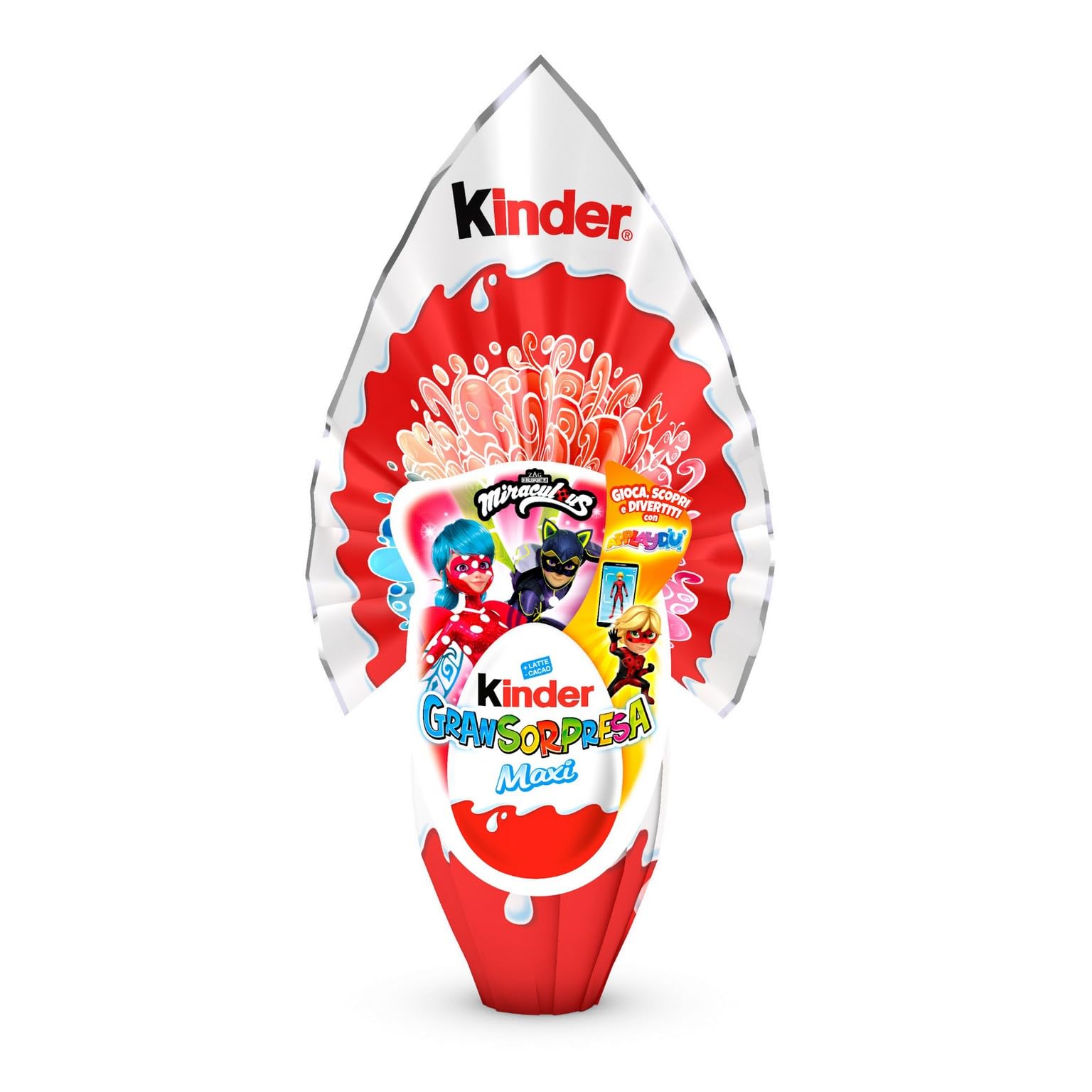 Kinder GranSorpresa Maxi Miraculous - Uovo di Pasqua Kinder 2024, Finissimo Cioccolato al Latte con Sorpresa Miraculous, Idea Regalo Pasqua, 220 Grammi