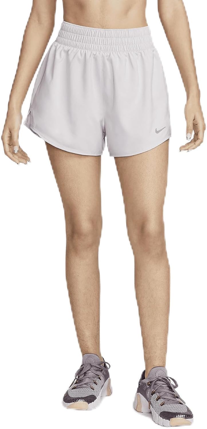 Size Small Grey Nike One Women's Dri-FIT High-Waisted 3 2-in-1 Shorts