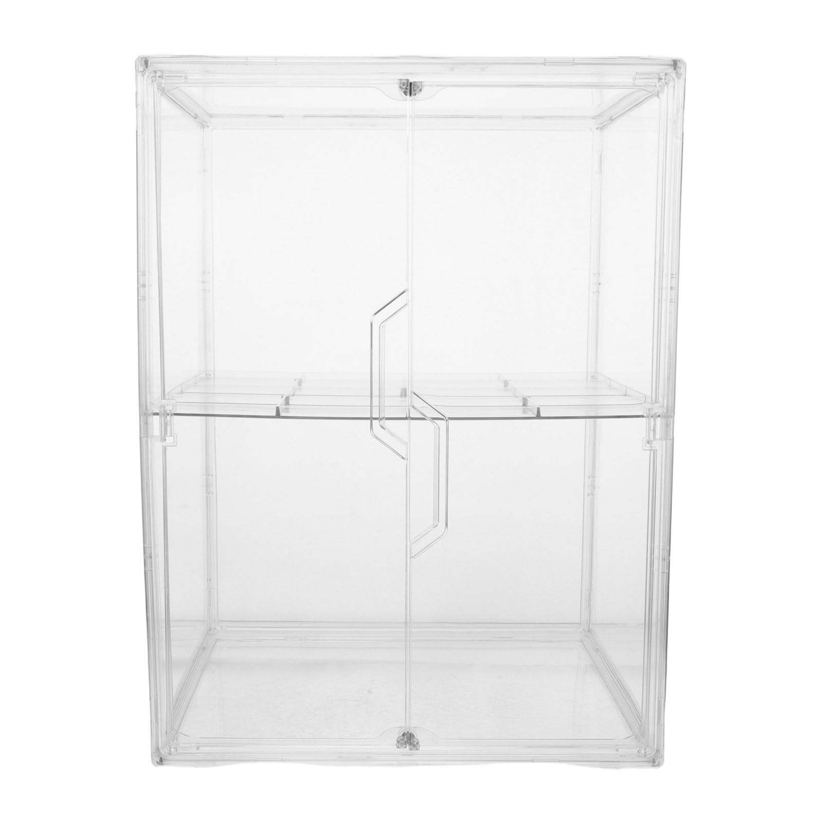 PRETYZOOM Babyflaschen Aufbewahrungsregal aus Acryl mit 2 Ebenen und Doppelten Türen Modernes Design Verhindert Wasseransammlungen für Badezimmer und Babyzimmer