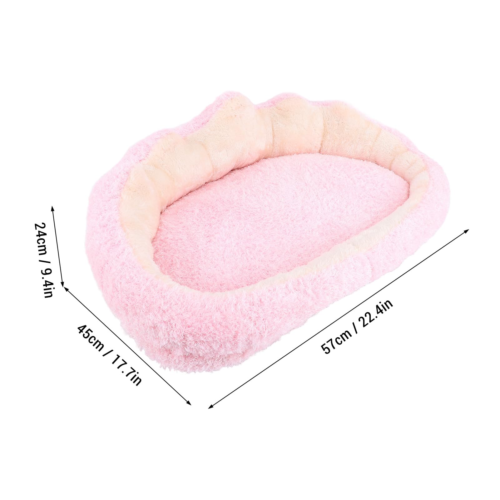 Sofá Cama para Mascotas de 22.4 X 17.7 Pulgadas para Perros y Gatos Pequeños con Funda Extraíble Lavable a Máquina - Sofá de Felpa para Perros para Sala de Estar, Oficina en Casa con Pies