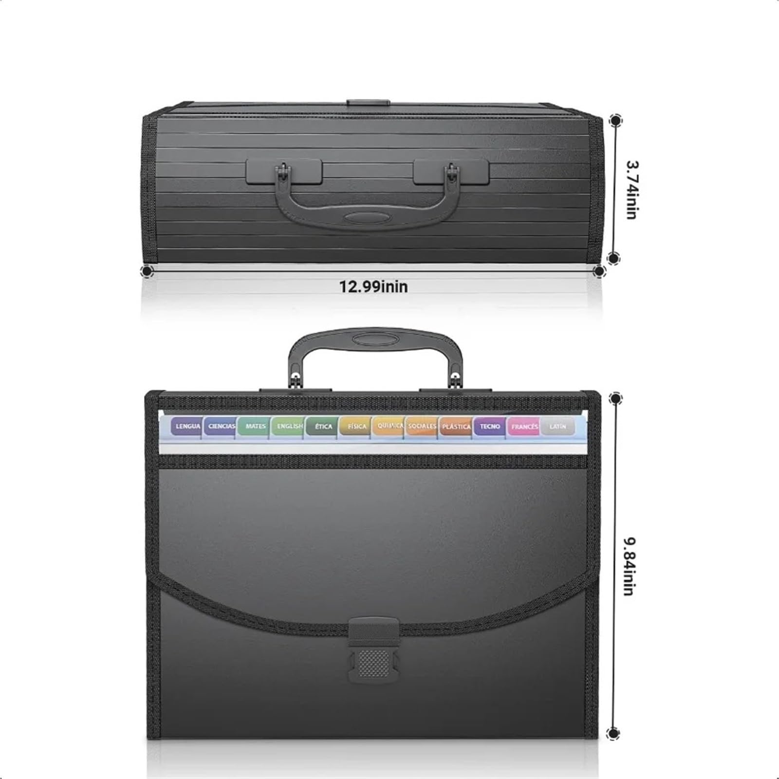Classeur extensible à 25 poches, organiseur de dossiers portable avec poignée, boîte classement accordéon pour Maison Bureau