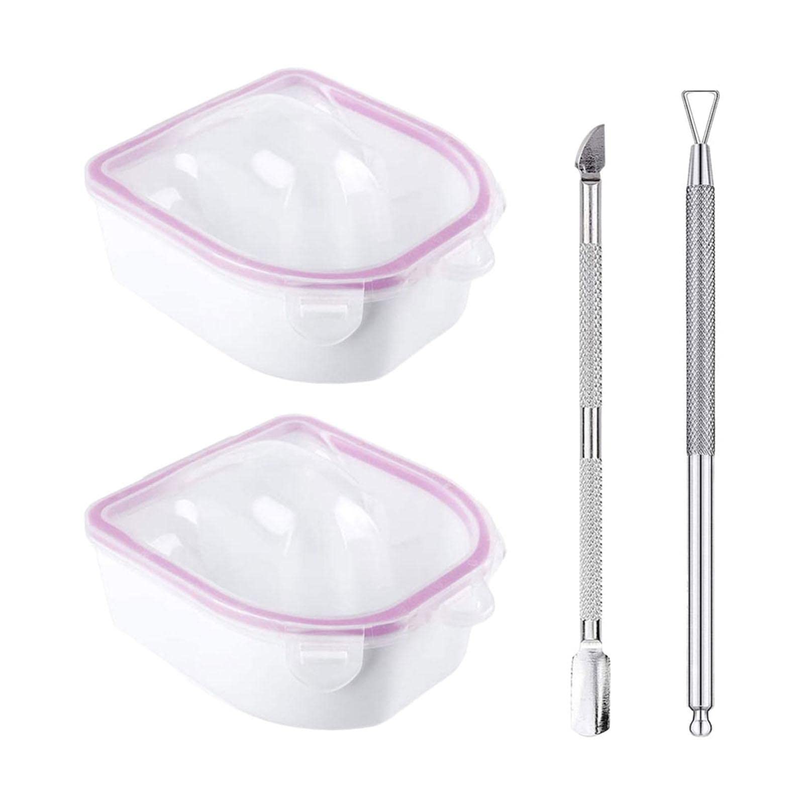 2X Nail Soaking Bowls Dip Powder Remover Tools for Acrylic Nails Hands Salon Pink-picture-56