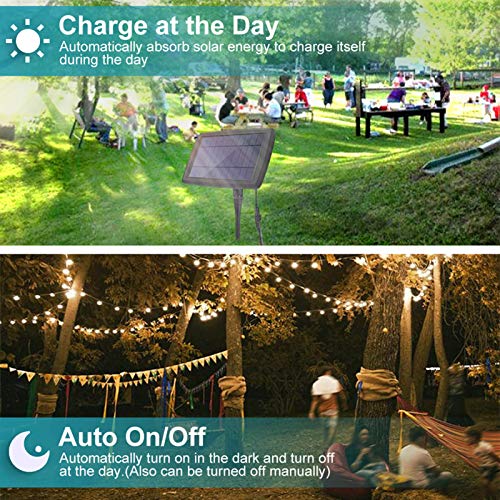 Meidaoduo Solar String Lights Outdoor Led 48Ft Patio Lights Solar Powered Waterproof G40 Globe String Lights With 20 Shatterproof Bulbs(2 Extra) For Indoor Outdoor Party Pergola Gazebo Balcony Decor #TOP1