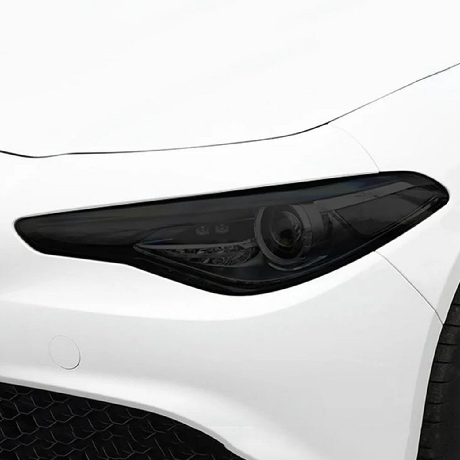 Film protecteur phare de voiture en TPU noir et transparent pour Alfa Romeo Giulia et Stelvio