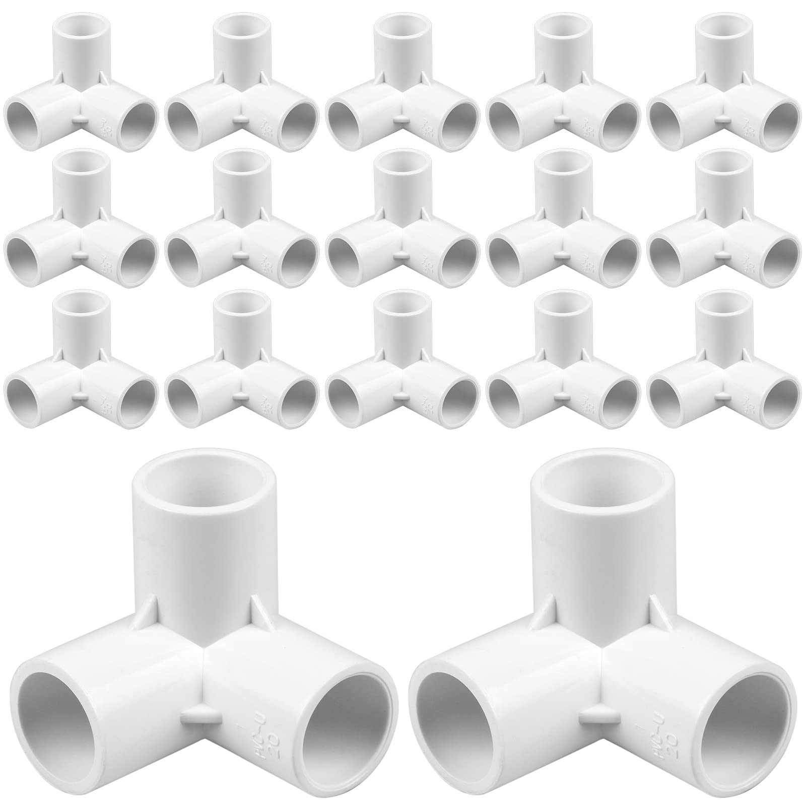Buy 24 Pack 3 Way 3/4 in PVC Fittings, PVC Elbow Fittings PVC Pipe