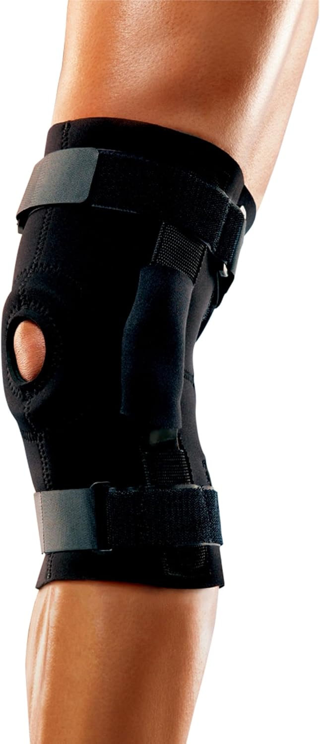 ACE Brand Hinged Knee Brace, Provides Firm, Stabilizing Support and Compression to Muscles and Joints, Adjustable Knee Brace With Knee Straps, Right or Left Knee Brace, One Size Fits Most