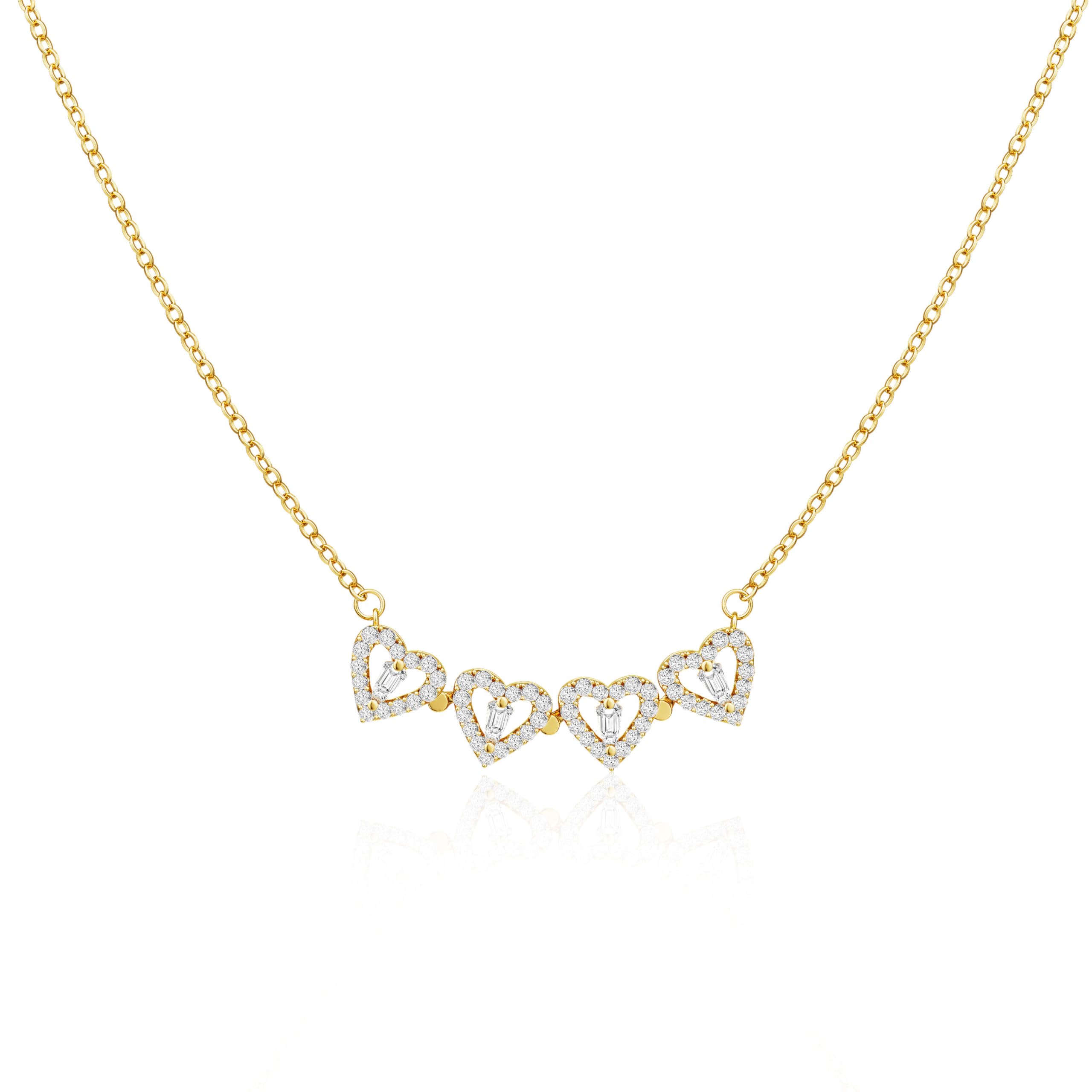 Cute Heart Necklace Tiny 14k Gold Heart Pendant Choker Necklaces Small Gold Love Open Heart Chain Necklace for Women Dainty Gold Necklace Gifts for Her