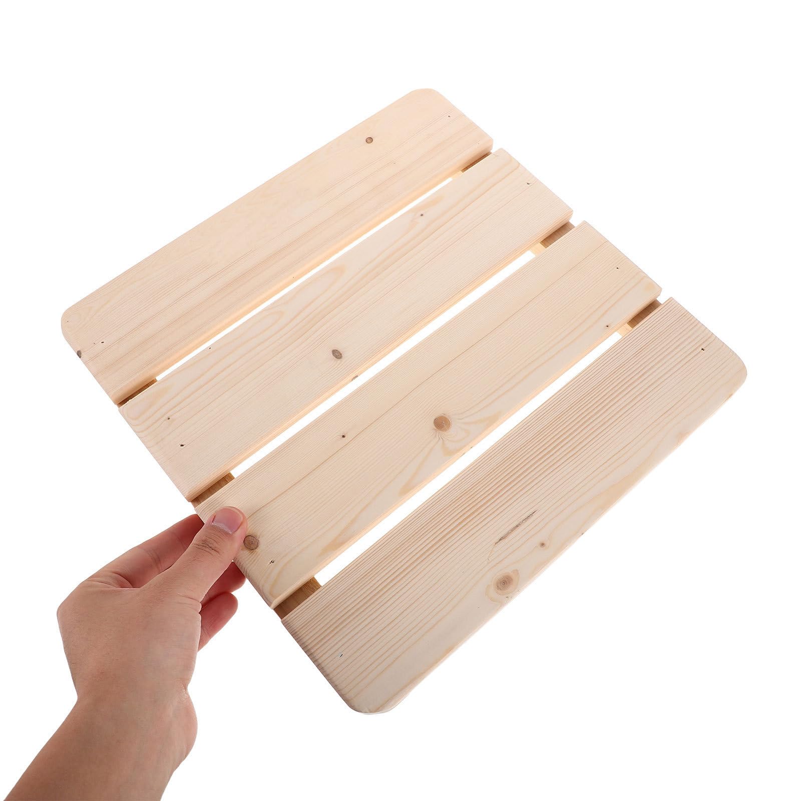PACKOVE 2 Piezas Alfombra de Ducha de Madera Maciza Antideslizante Listones, Fácil de Limpiar Suelo Elevado de 30cm para Baño, SPA o Sauna Instalación Sencilla