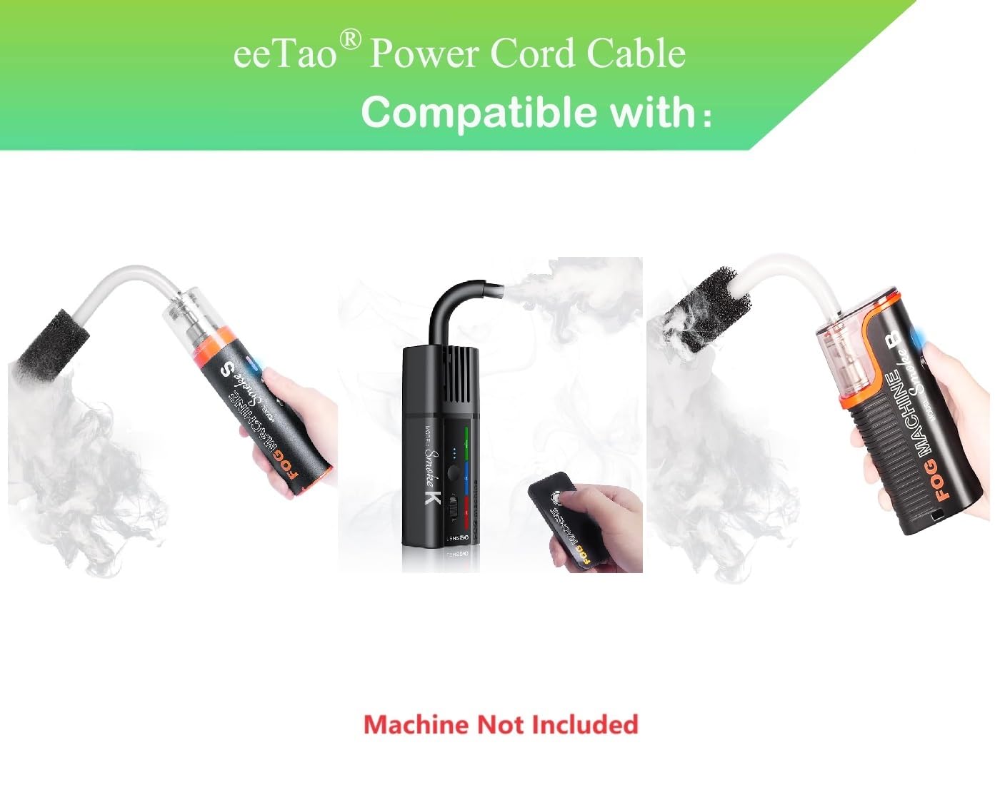 eeTao 5V USBC Charging Cable Compatible with LENSGO Smoke K Smoke S Smoke B Handheld Fog Machine 7.4V 2550mAh Rechargeable Battery DC5V 2A 5VDC 2000mA 5.0V 2.0A Power Supply Cord Charger