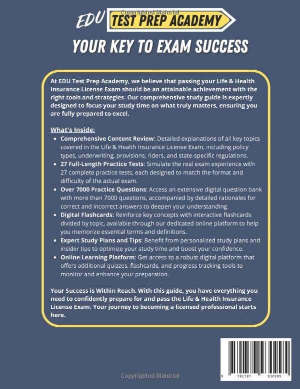Life and Health Insurance License Exam Prep: The Comprehensive Resource with Flashcards, Full-Length Practice Tests, and Expert Tips for First-Attempt Success | Regularly Updated - Image 2
