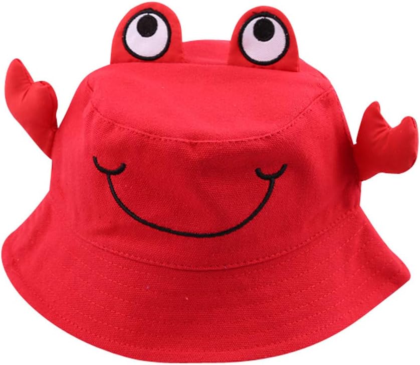 Swyss Baby Toddler Kids Cute Wide Brim Sun Hat Cartoon Crab Sun Protection Hat Fisherman Hat