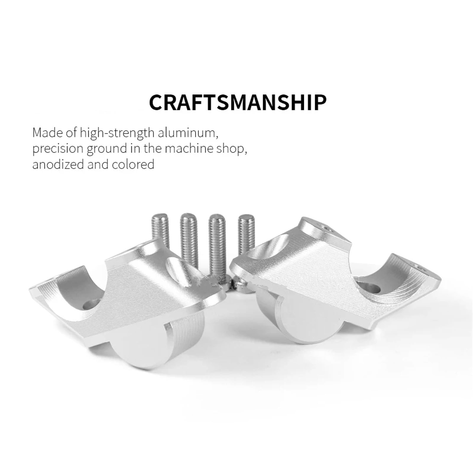 Riser Manubri Moto BMW R1200R LC 2015-2019 R1250R LC 2019-2023 Adattatore Manubrio Argento
