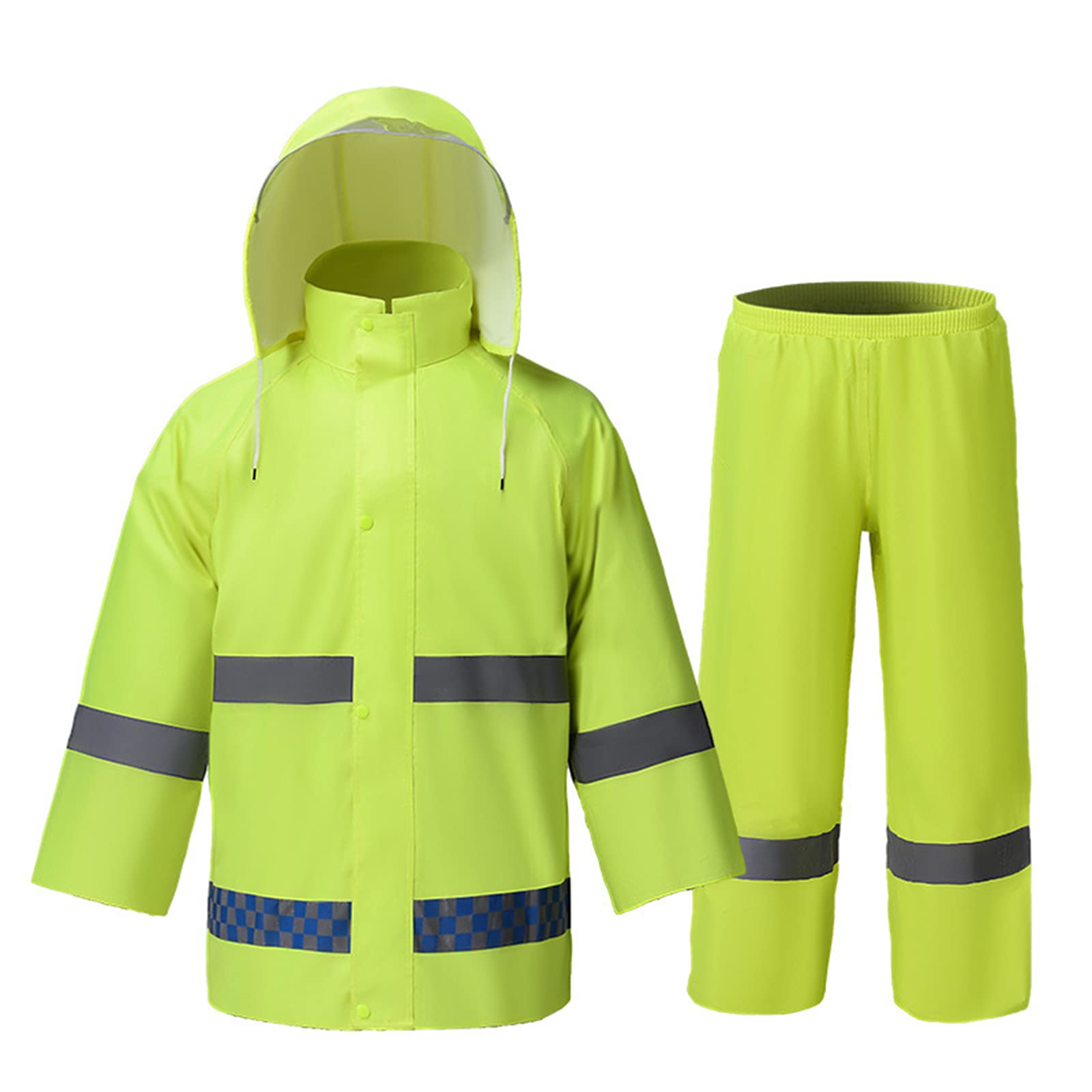 Combinaison Pluie Moto, Manteaux Imperméables, Veste Softshell Haute Visibilité, Veste De Travail, Unisexe Costume Veste Et Pantalon De Pluie Coupe Vent Respirant,XL