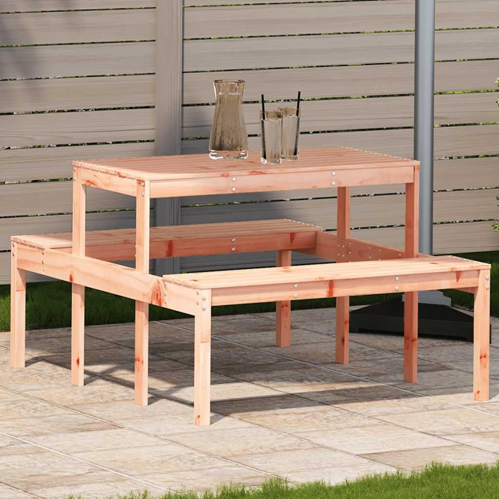 Générique Stół piknikowy Douglas lite drewno 110x134x75 cm | Konstrukcja z listwami antywodnymi, wytrzymała góra, do ogrodu tarasowego, obciążenie maks. 110 kg na siedzisko