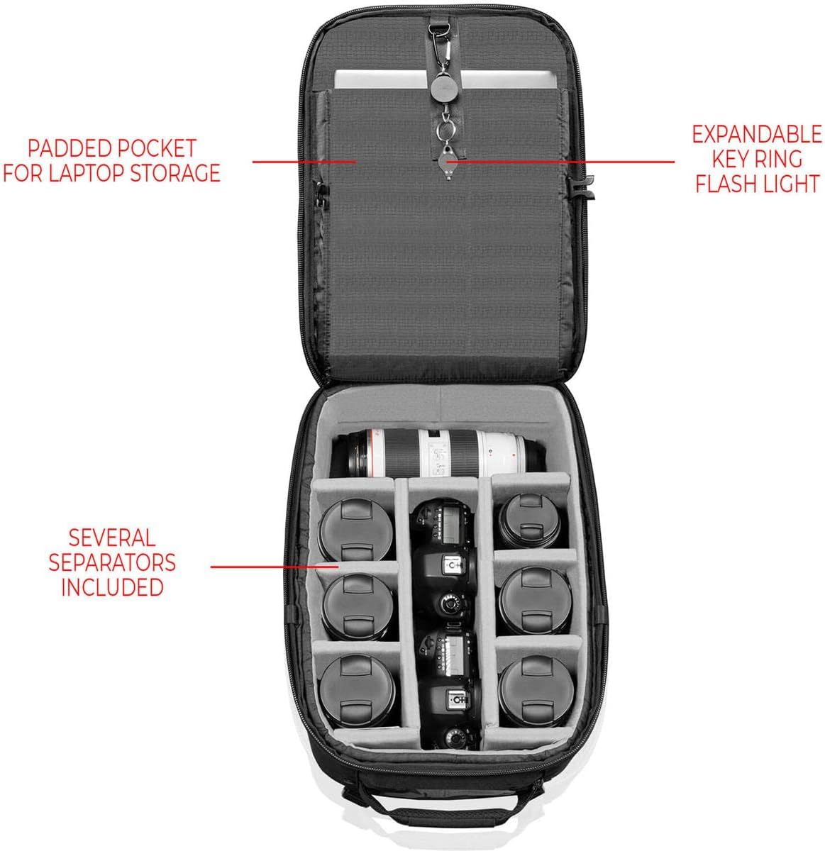 SHAPE Rolling Camera Backpack – Camera Suitcase for Photographers and Videographers – 2-in-1 Travel Bag with Premium Wheels & Backpack Straps – Water-Resistant with Tripod Strap & Custom Dividers