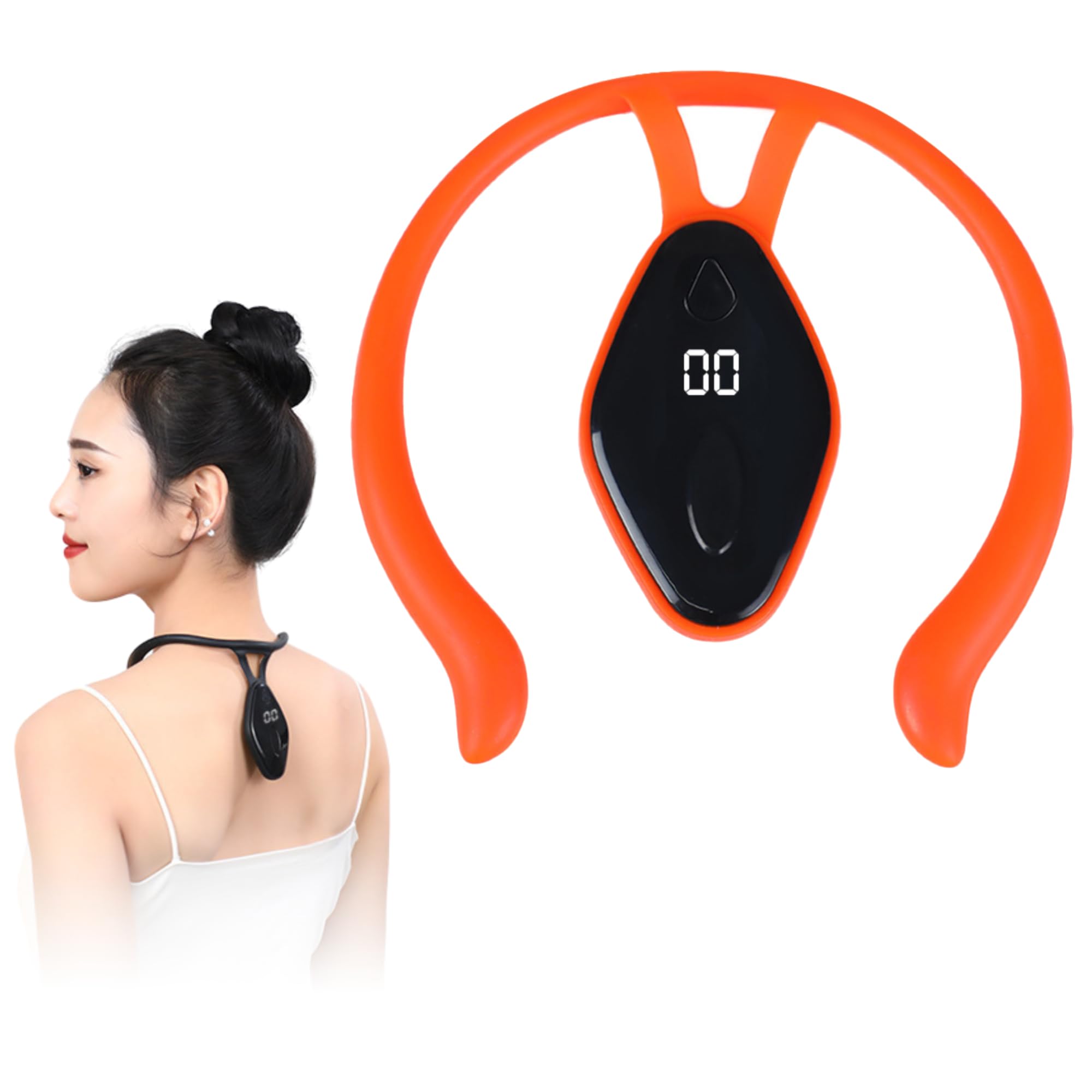 Bewinner Correttore Posturale per Barella per Collo - Dispositivo di Trazione per Collo Gobbo in Silicone con Rilevamento Automatico, Promemoria di Posa con Vibrazione per Prevenire