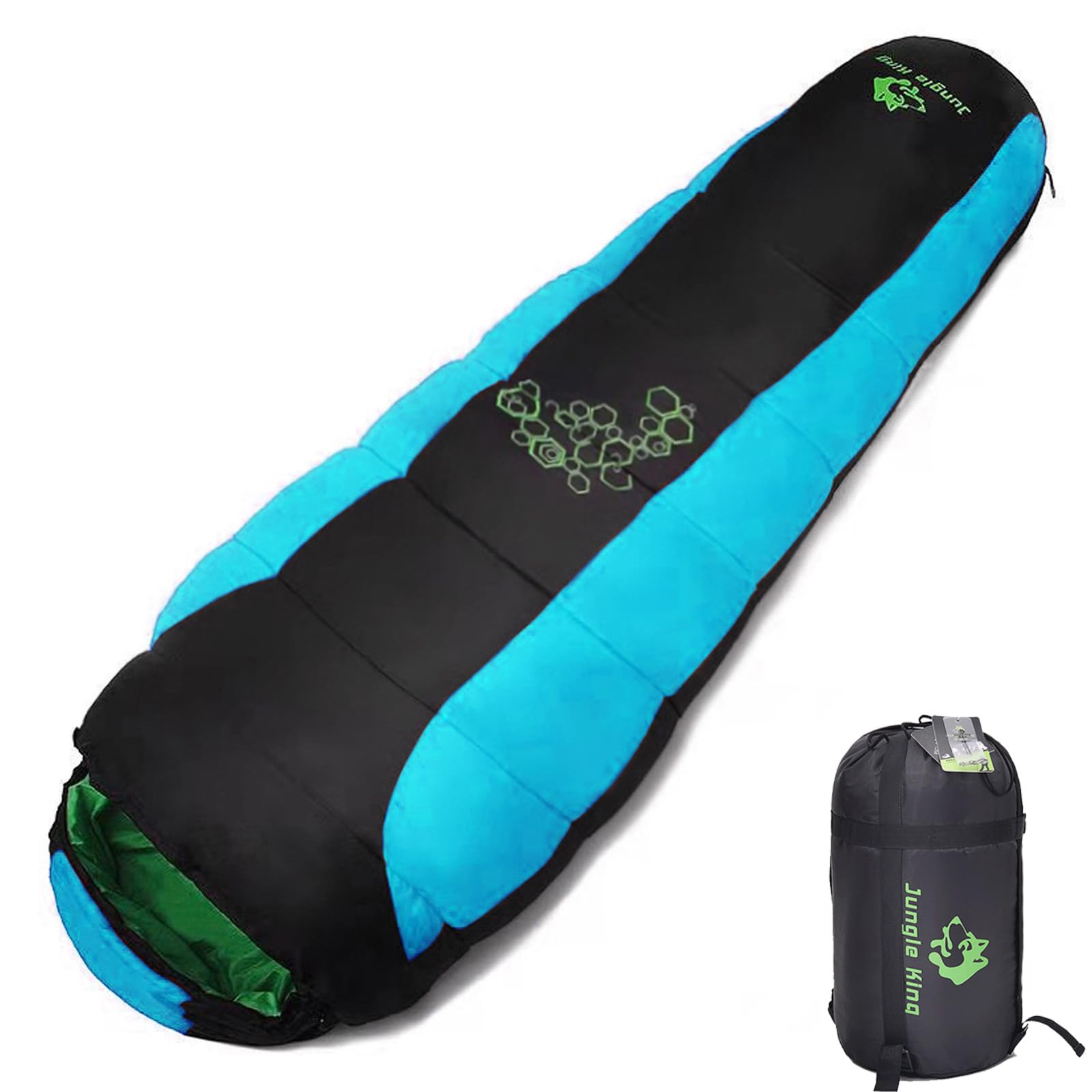 Saco de dormir de invierno lavable a máquina para adultos y jóvenes, saco de dormir de compresión para todas las estaciones, para camping, senderismo y viajes