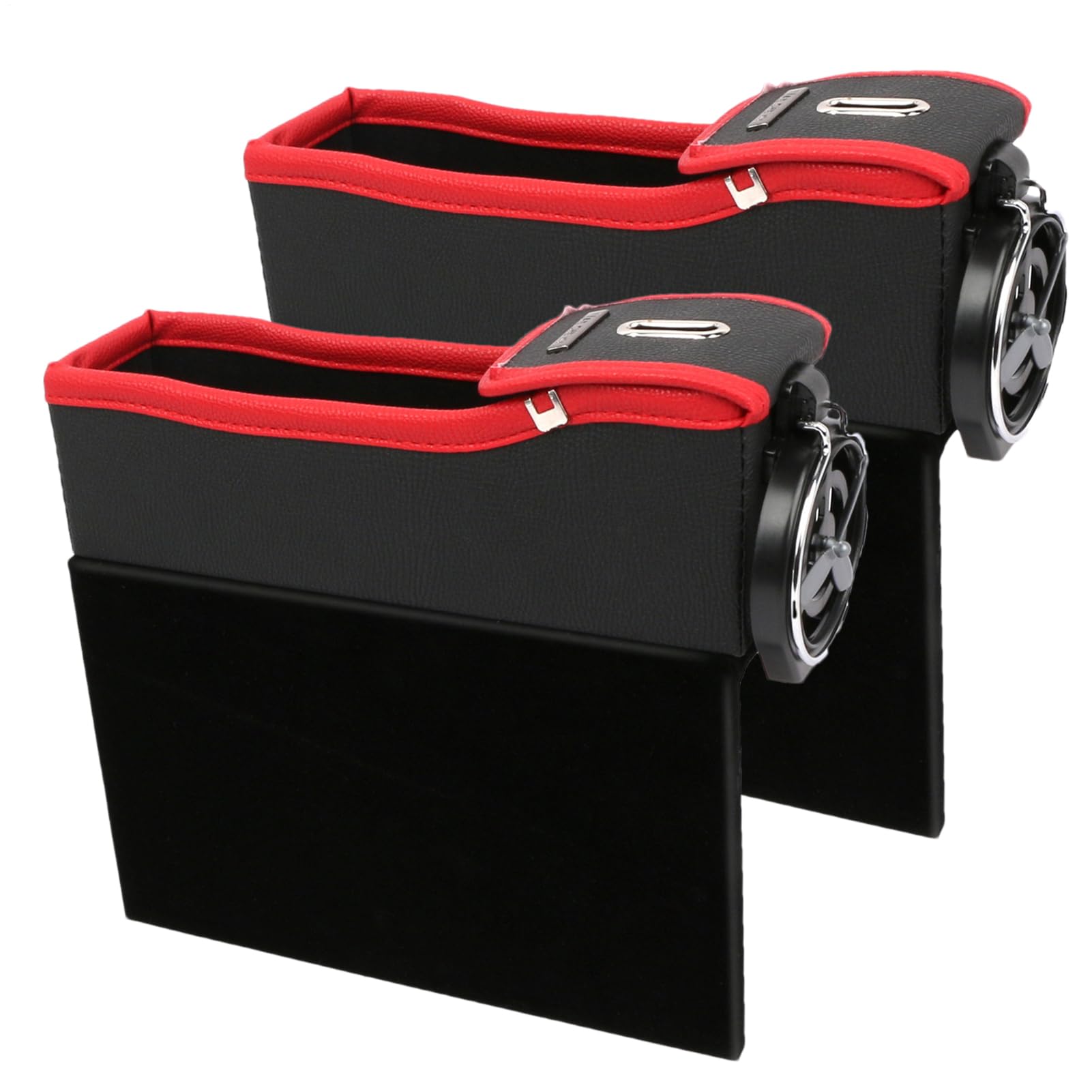 Autositz-Fugendüse – Premium-Leder-Konsolen-Seiten-Aufbewahrungsbox, integriertes Getränkehalter-Design, Fahrzeugspaltplatz-Anordnungszubehör, sichere Platzierungslösung für persönliche Gegenstände |