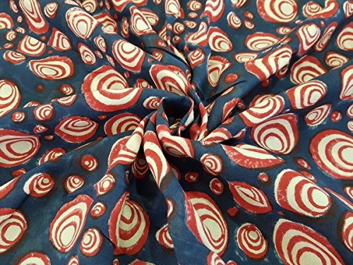 Tissu en coton imprimé indien de 10 yards pour écharpe et kurti