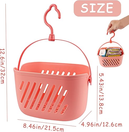 Miniatura 2 de Cesta colgante de ducha cesta de almacenamiento de plástico con asa organizador de cocina portátil cesta de almacenamiento para el hogar cocina baño