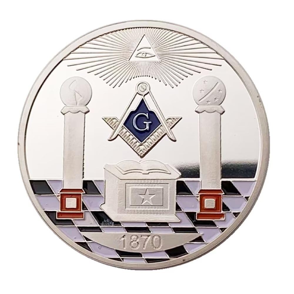 2x Freimaurersymbol Herausforderung Münze & Freimaurer Goldbarren