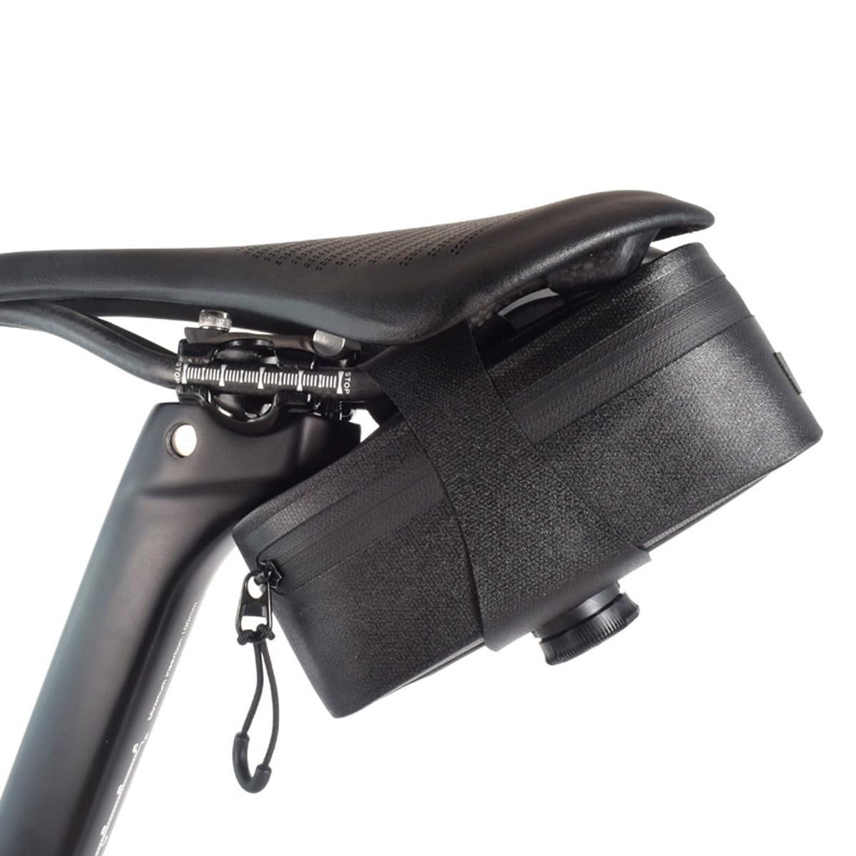 HOUSON Waterproof Bicycle Saddle Bag with Quick Release | 0.5L TPU Saddle Bag | Rotating Knob | Rear Light Holder | for MTB/Road Bikes (82x57x147mm)