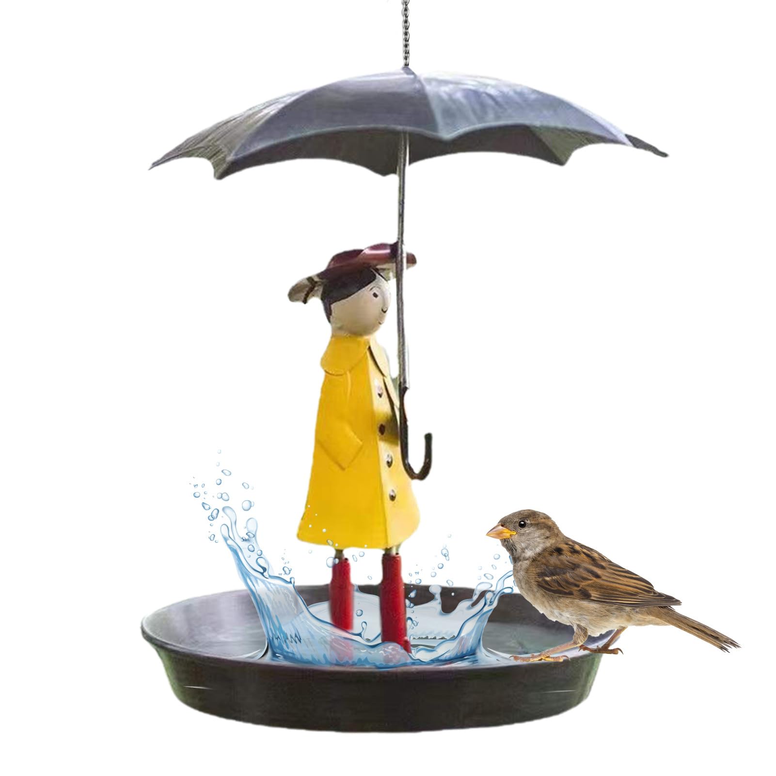 Mangiatoie per Uccelli da Appendere all'aperto, Vassoio per mangiatoia per Uccelli | Vassoio per vaschetta per Uccellini per Ragazza e Ombrello - Decorazione del Giardino, mangiatoie per